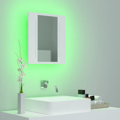 LED Bathroom Mirror Cabinet White 40x12x45 cm Acrylic