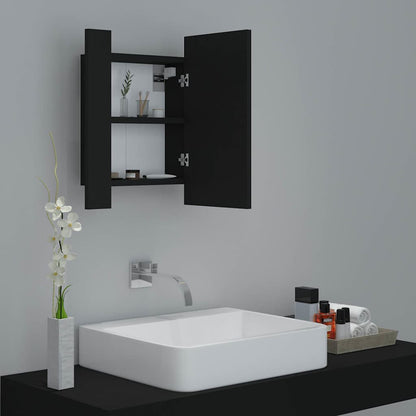 LED Bathroom Mirror Cabinet Black 40x12x45 cm Acrylic - Bend