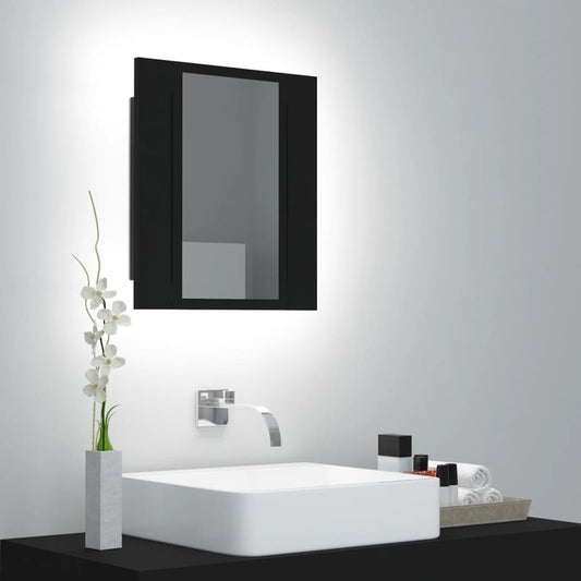 LED Bathroom Mirror Cabinet Black 40x12x45 cm Acrylic - Bend