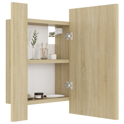 LED Bathroom Mirror Cabinet Sonoma Oak 40x12x45 cm Acrylic - Bend