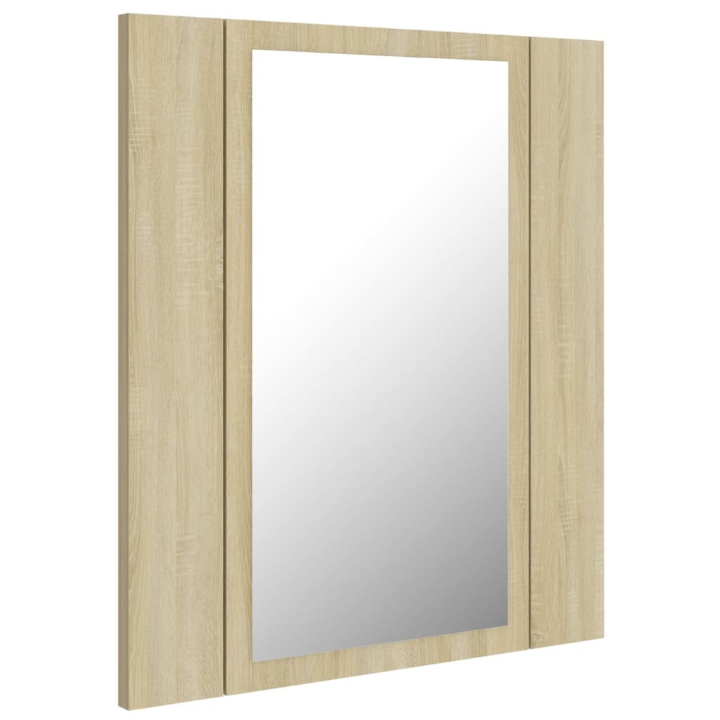 LED Bathroom Mirror Cabinet Sonoma Oak 40x12x45 cm Acrylic - Bend