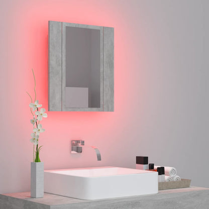 LED Bathroom Mirror Cabinet Concrete Grey 40x12x45 cm Acrylic