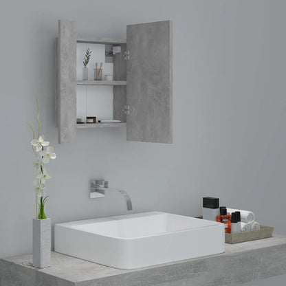 LED Bathroom Mirror Cabinet Concrete Grey 40x12x45 cm Acrylic