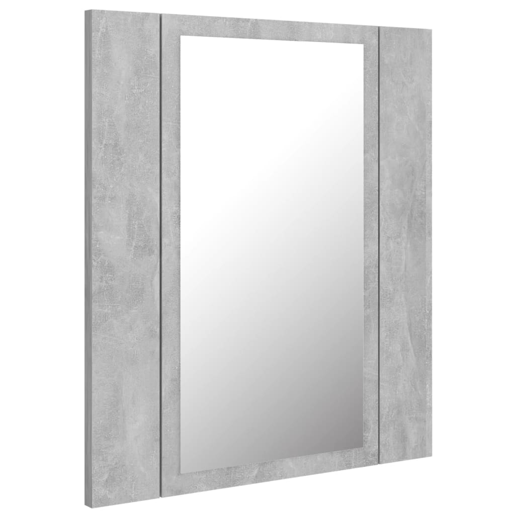 LED Bathroom Mirror Cabinet Concrete Grey 40x12x45 cm Acrylic