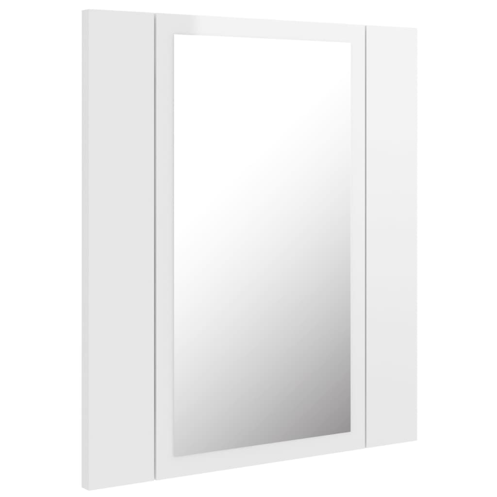 LED Bathroom Mirror Cabinet High Gloss White 40x12x45 cm Acrylic - Bend