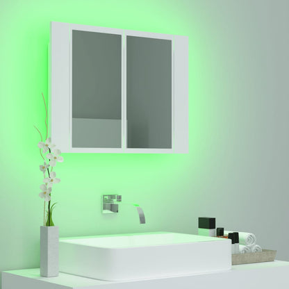 LED Bathroom Mirror Cabinet White 60x12x45 cm Acrylic - Bend