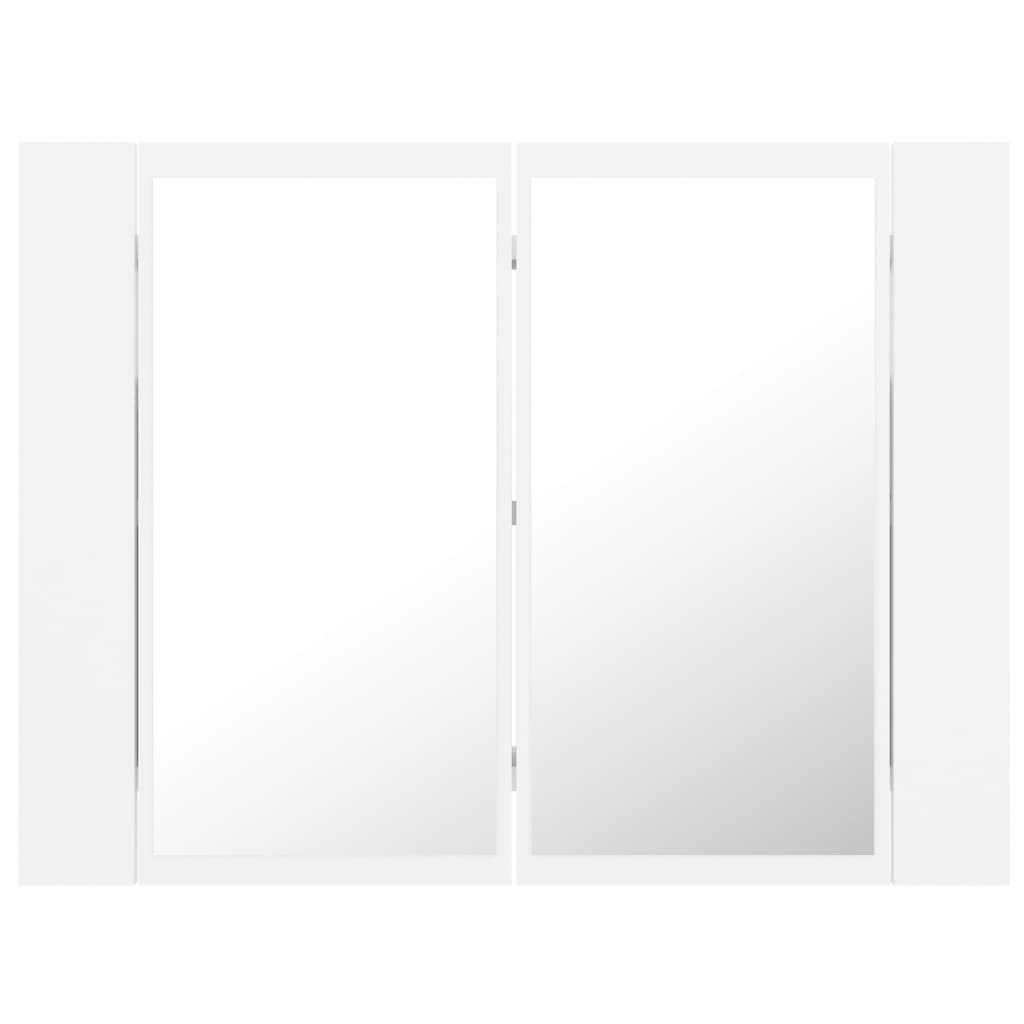 LED Bathroom Mirror Cabinet White 60x12x45 cm Acrylic - Bend