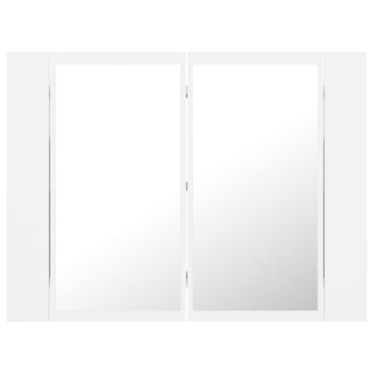 LED Bathroom Mirror Cabinet White 60x12x45 cm Acrylic - Bend