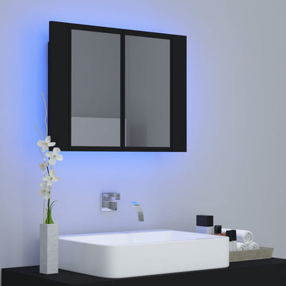 LED Bathroom Mirror Cabinet Black 60x12x45 cm Acrylic - Bend