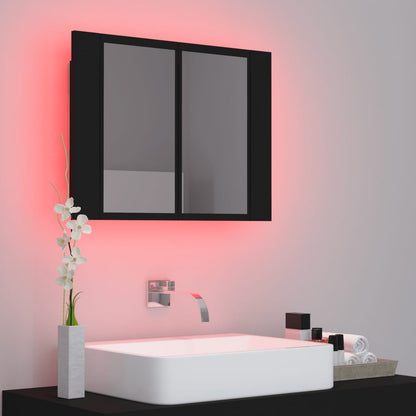 LED Bathroom Mirror Cabinet Black 60x12x45 cm Acrylic - Bend