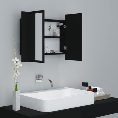 LED Bathroom Mirror Cabinet Black 60x12x45 cm Acrylic - Bend