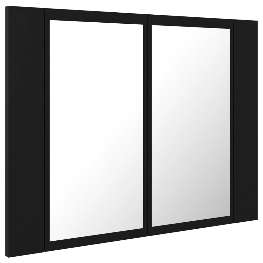 LED Bathroom Mirror Cabinet Black 60x12x45 cm Acrylic - Bend