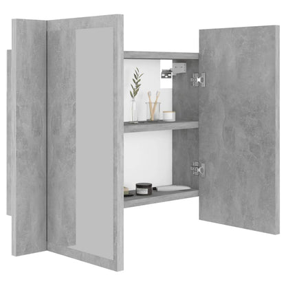 LED Bathroom Mirror Cabinet Concrete Grey 60x12x45 cm Acrylic - Bend