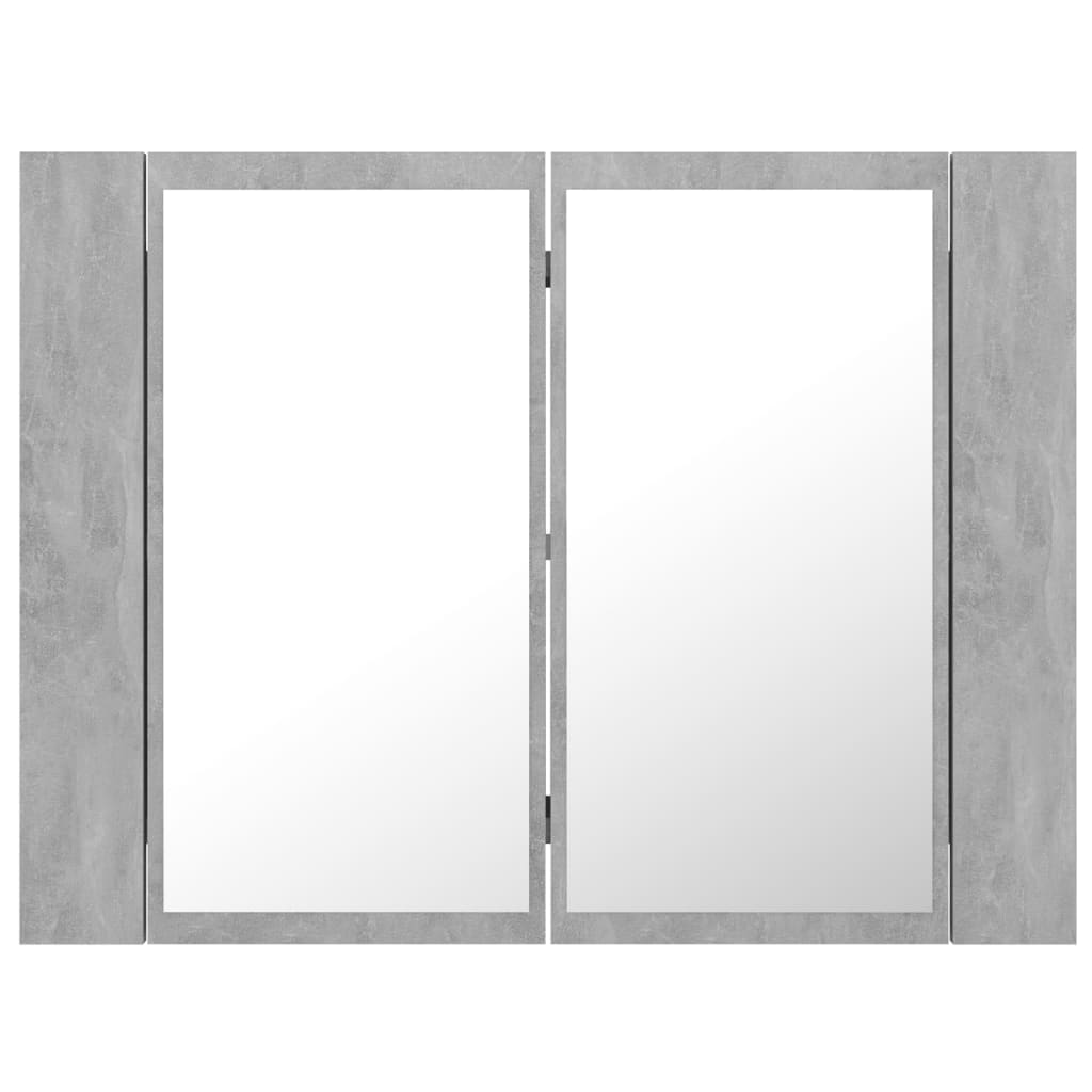 LED Bathroom Mirror Cabinet Concrete Grey 60x12x45 cm Acrylic - Bend