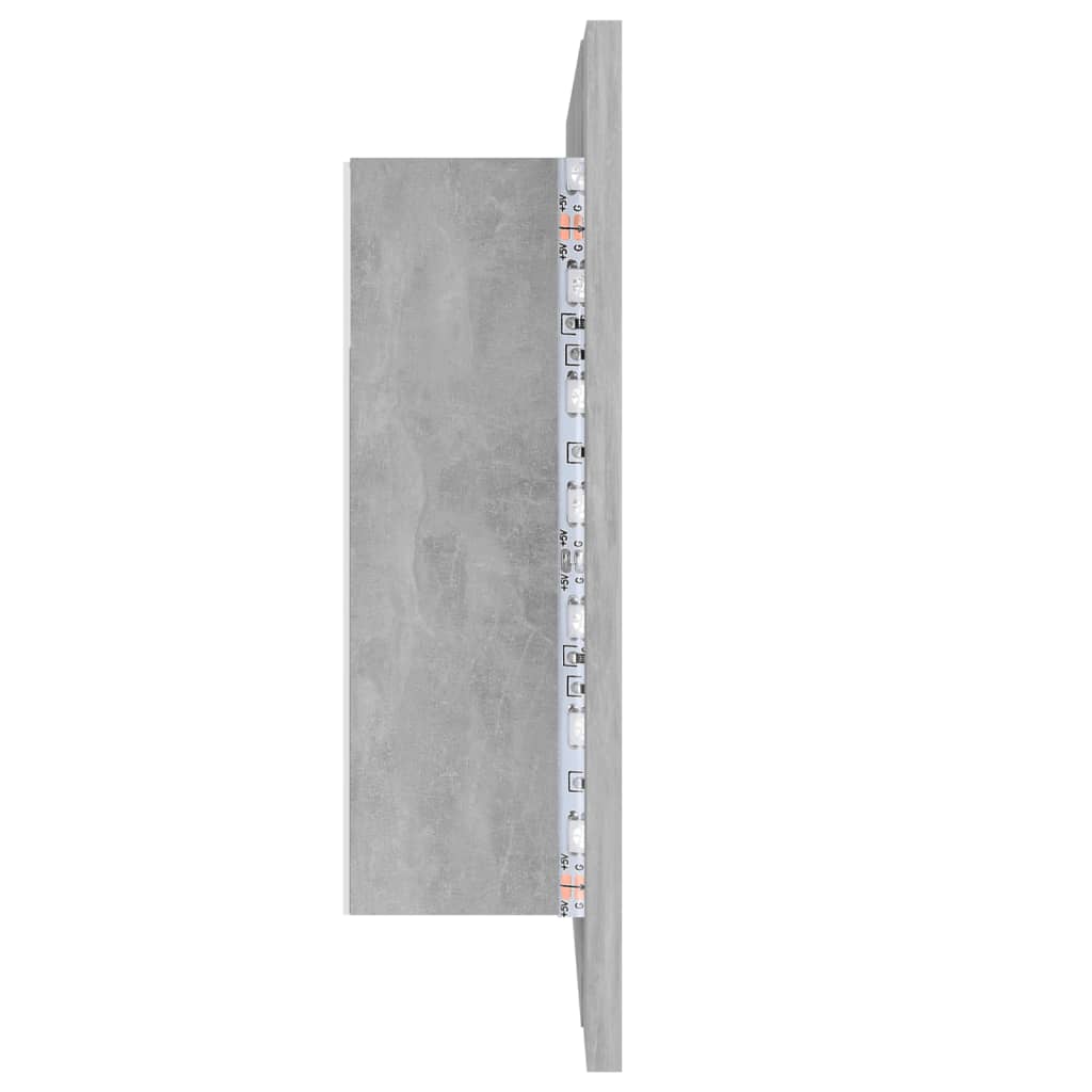 LED Bathroom Mirror Cabinet Concrete Grey 60x12x45 cm Acrylic - Bend