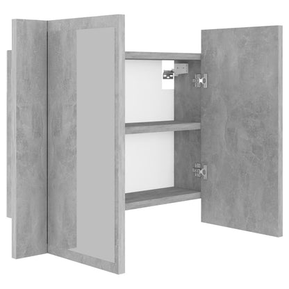 LED Bathroom Mirror Cabinet Concrete Grey 60x12x45 cm Acrylic - Bend