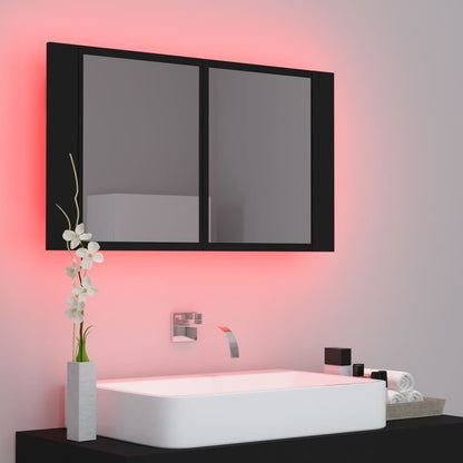 LED Bathroom Mirror Cabinet Black 80x12x45 cm Acrylic - Bend