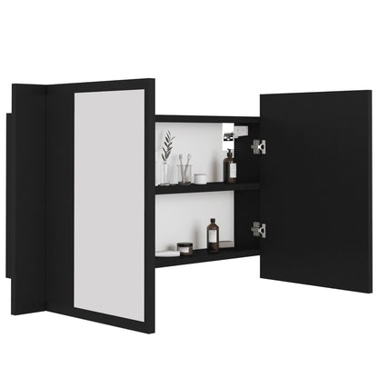 LED Bathroom Mirror Cabinet Black 80x12x45 cm Acrylic - Bend