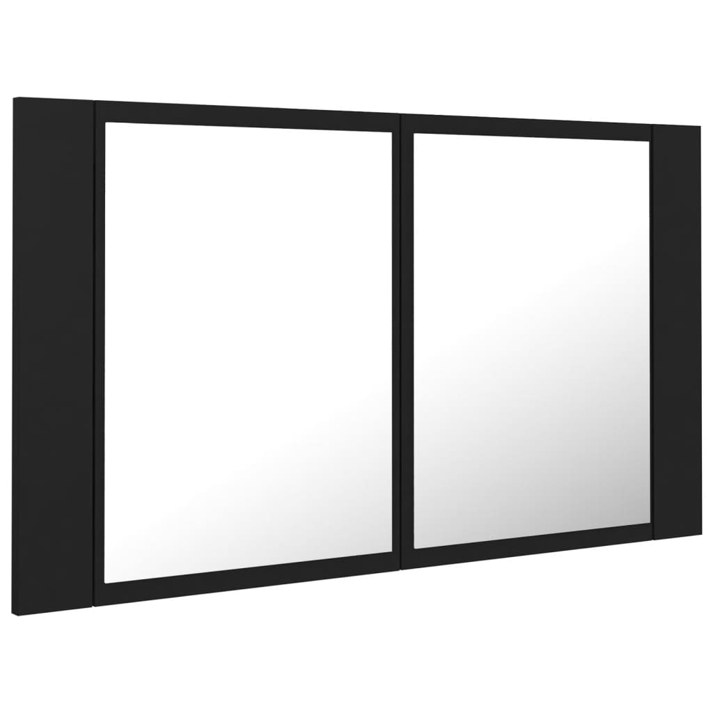 LED Bathroom Mirror Cabinet Black 80x12x45 cm Acrylic - Bend