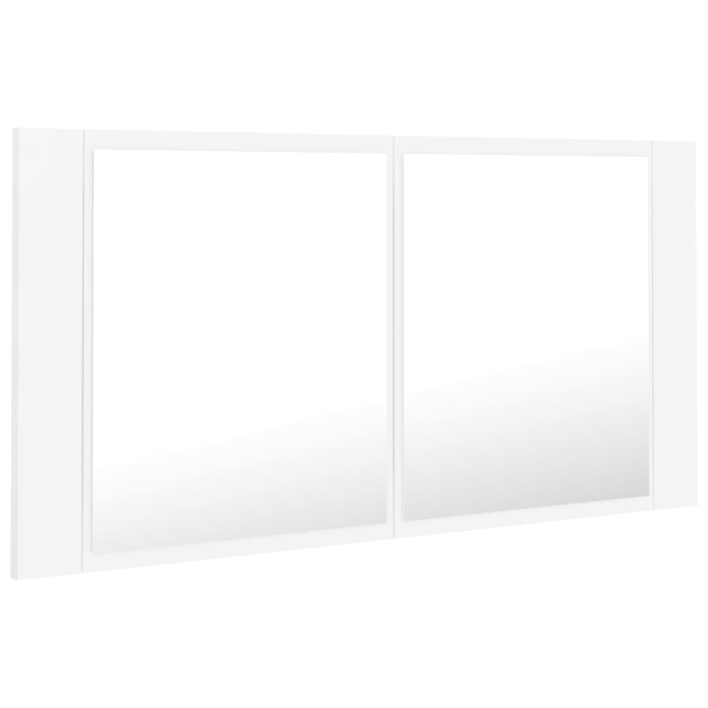 LED Bathroom Mirror Cabinet White 90x12x45 cm Acrylic - Bend