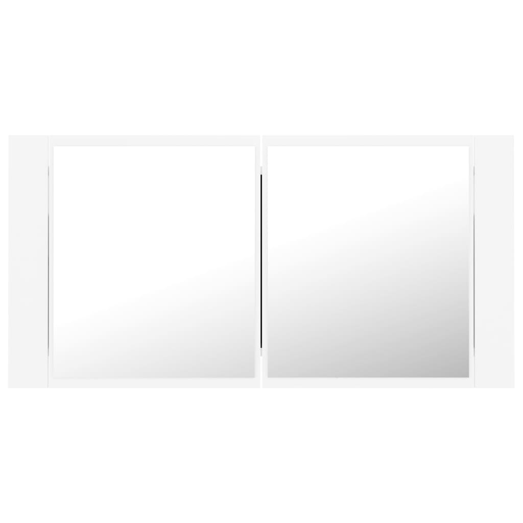 LED Bathroom Mirror Cabinet White 90x12x45 cm Acrylic - Bend