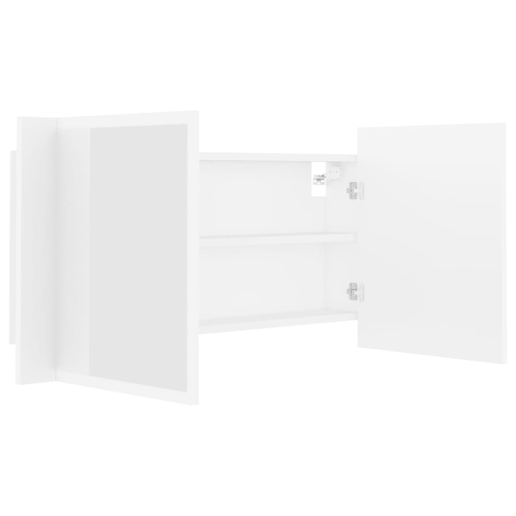 LED Bathroom Mirror Cabinet White 90x12x45 cm Acrylic - Bend