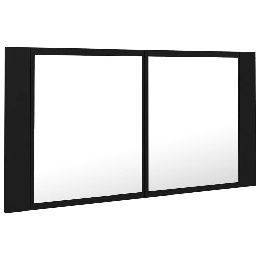 LED Bathroom Mirror Cabinet Black 90x12x45 cm Acrylic - Bend