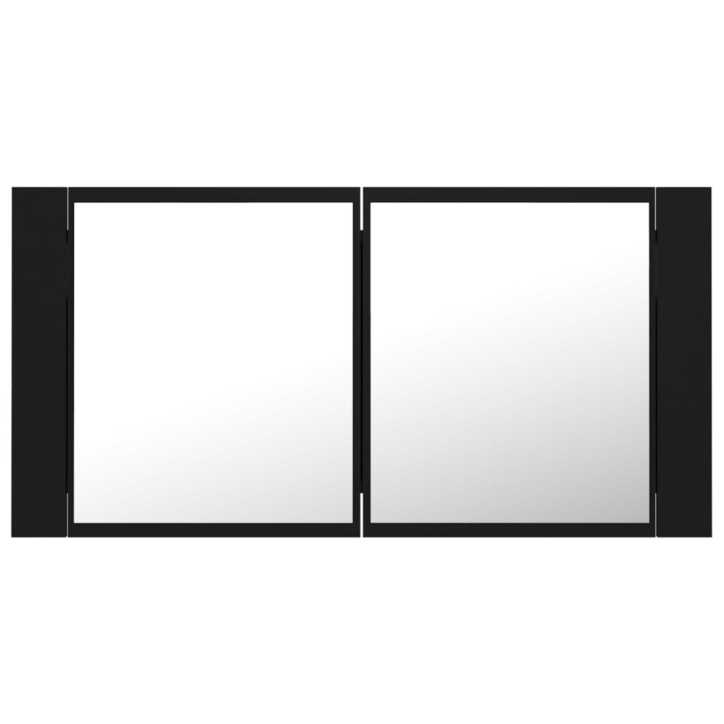 LED Bathroom Mirror Cabinet Black 90x12x45 cm Acrylic - Bend