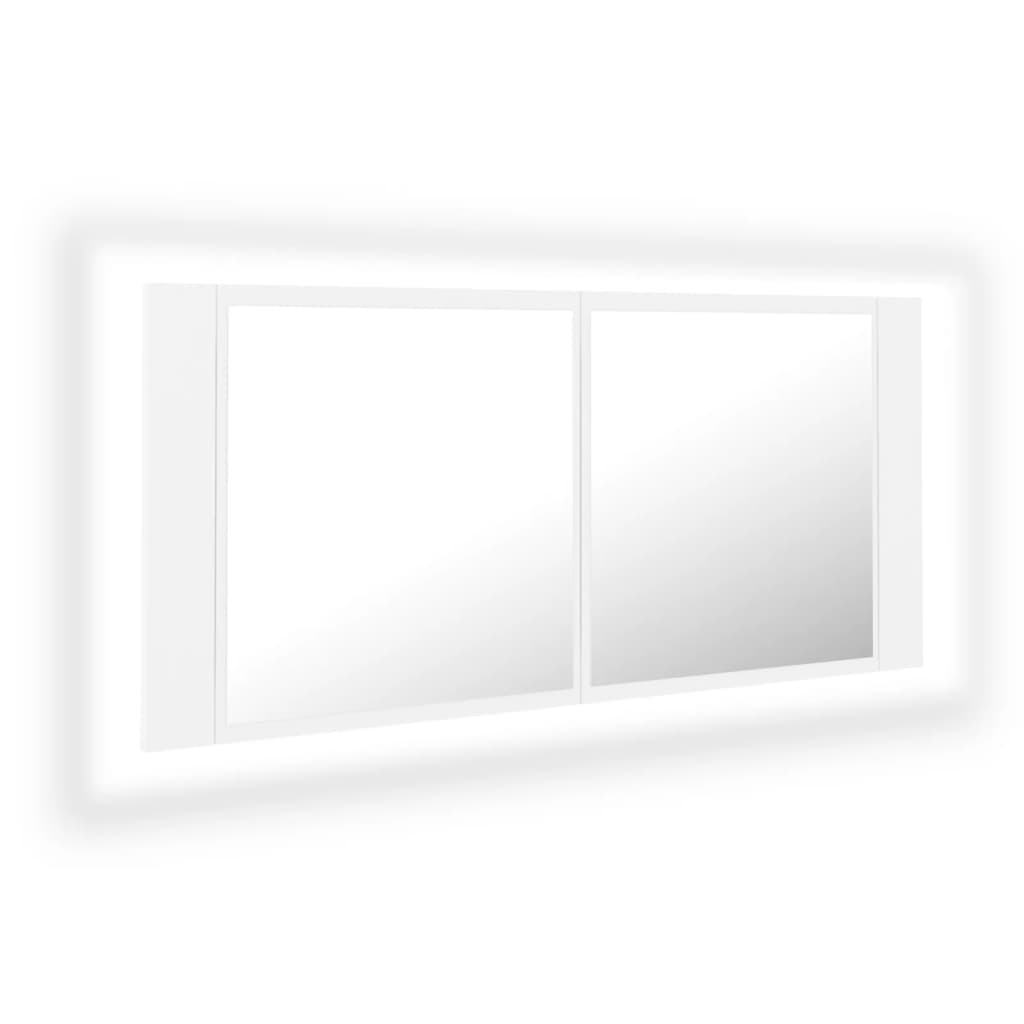 LED Bathroom Mirror Cabinet White 100x12x45 cm Acrylic - Bend