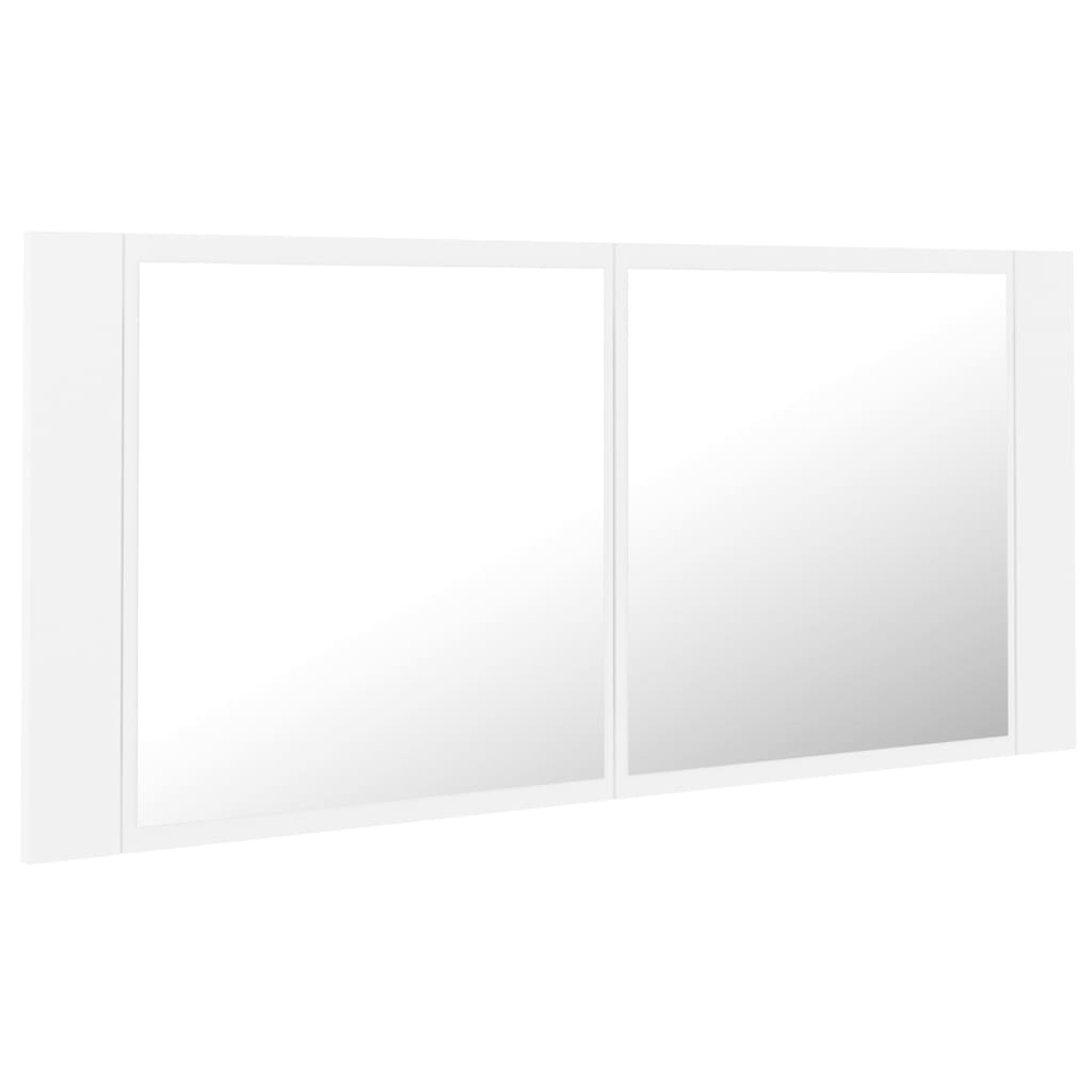 LED Bathroom Mirror Cabinet White 100x12x45 cm Acrylic - Bend