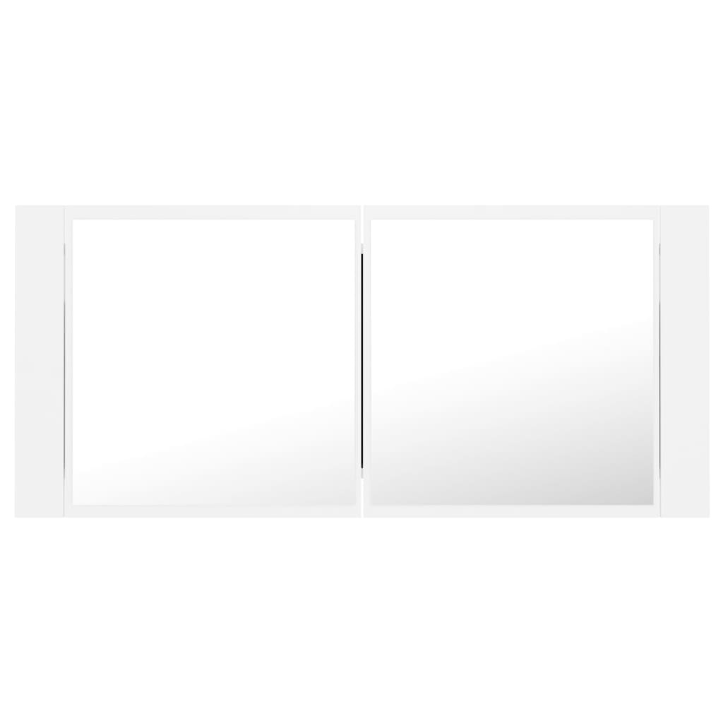 LED Bathroom Mirror Cabinet White 100x12x45 cm Acrylic - Bend