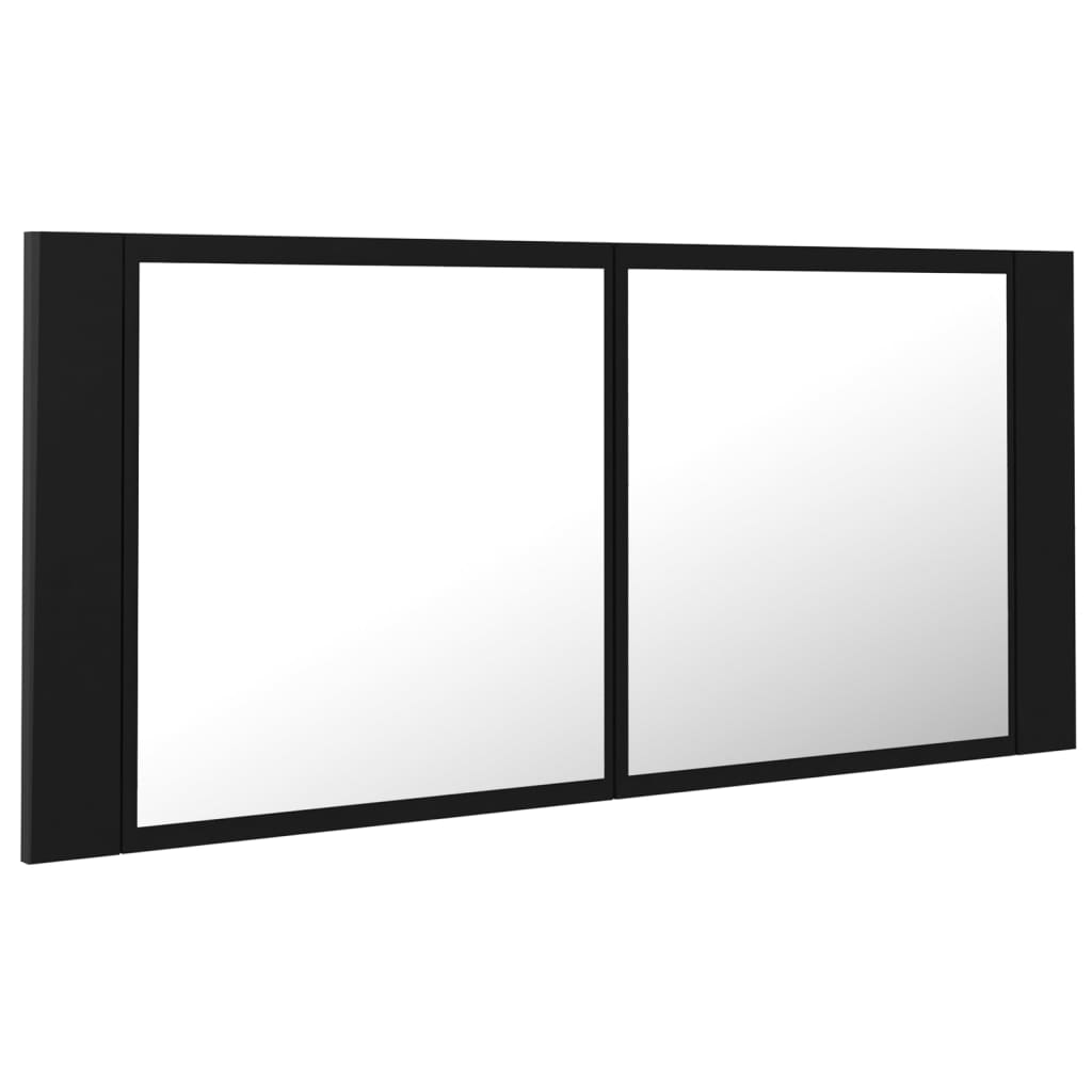 LED Bathroom Mirror Cabinet Black 100x12x45 cm Acrylic