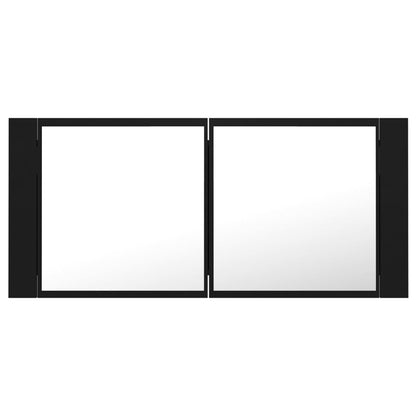 LED Bathroom Mirror Cabinet Black 100x12x45 cm Acrylic