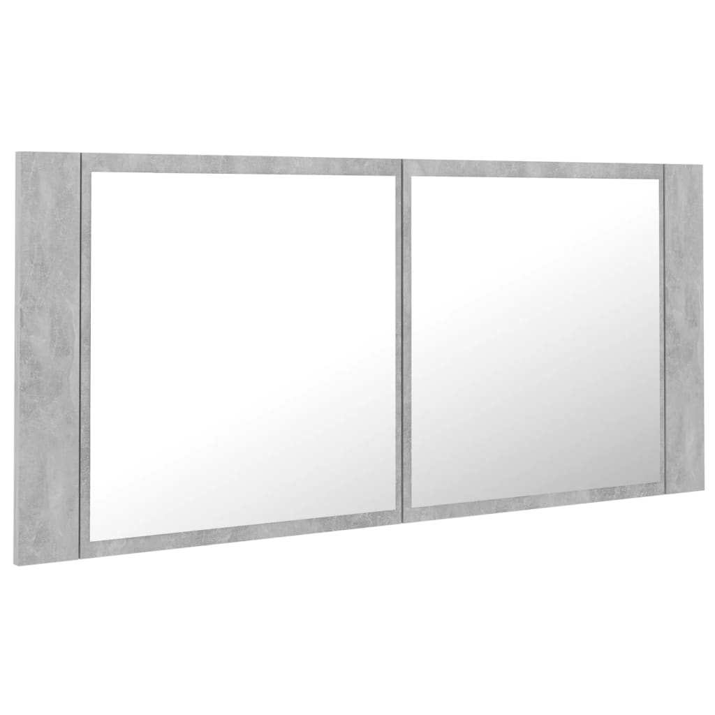 LED Bathroom Mirror Cabinet Concrete Grey 100x12x45 cm Acrylic - Bend