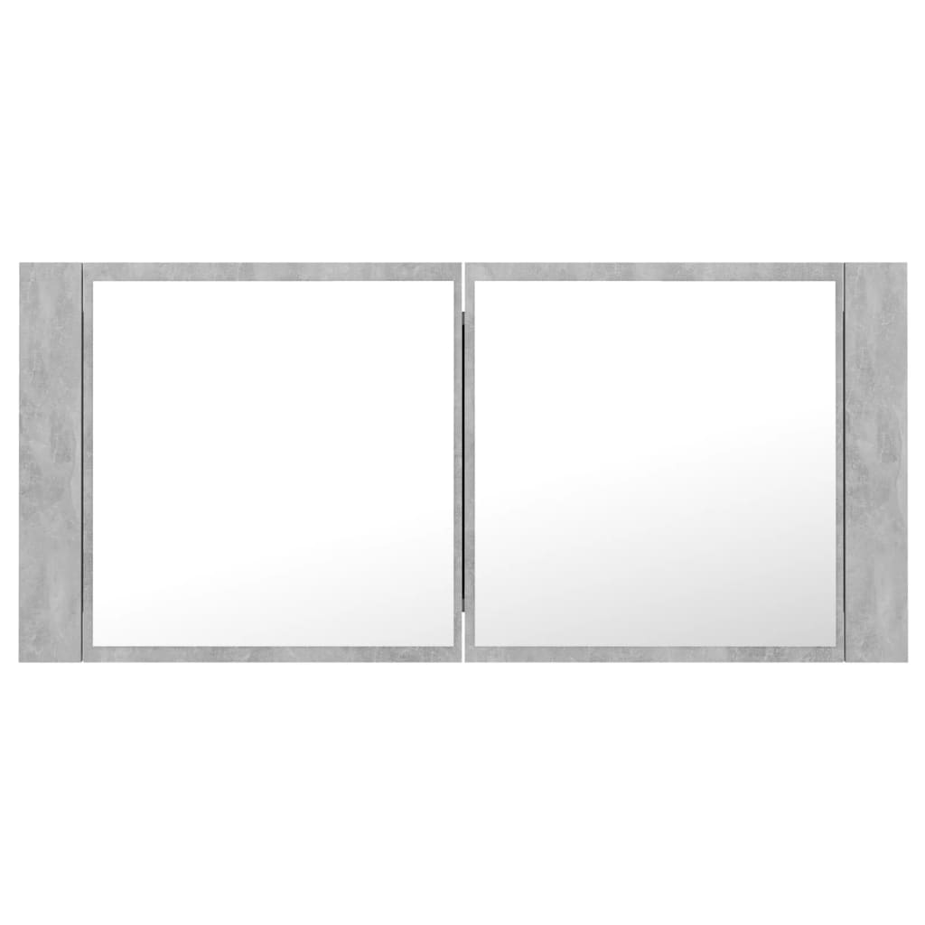 LED Bathroom Mirror Cabinet Concrete Grey 100x12x45 cm Acrylic - Bend