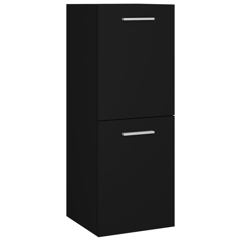 Bathroom Cabinet Black 30x30x80 cm Engineered Wood