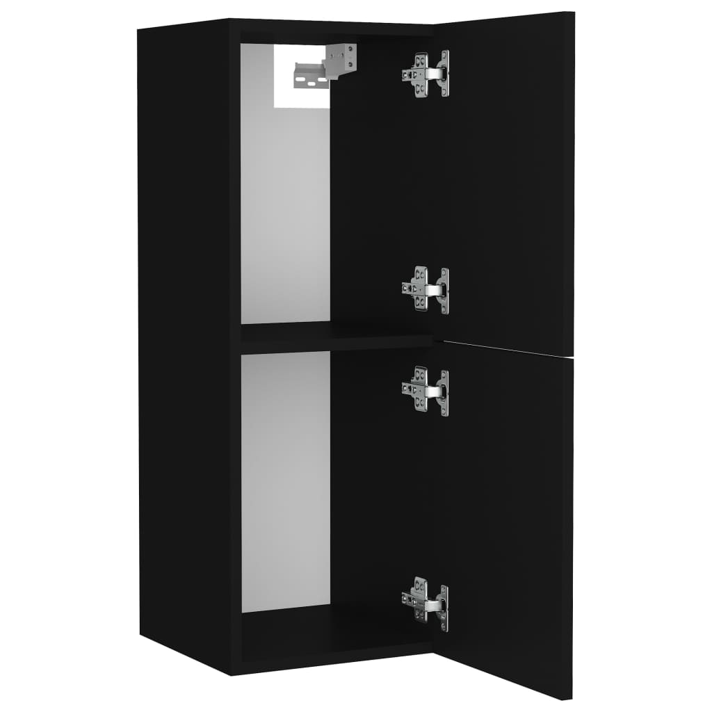 Bathroom Cabinet Black 30x30x80 cm Engineered Wood