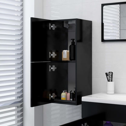 Bathroom Cabinet Black 30x30x80 cm Engineered Wood