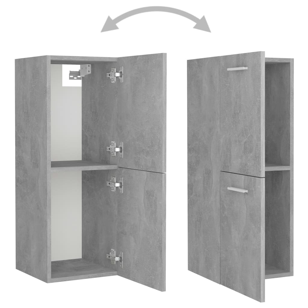 Bathroom Cabinet Concrete Grey 30x30x80 cm Engineered Wood