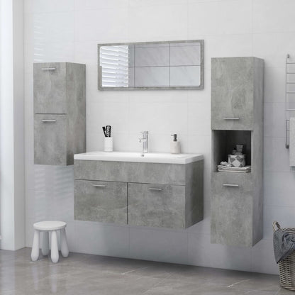 Bathroom Cabinet Concrete Grey 30x30x80 cm Engineered Wood