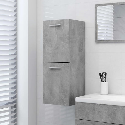 Bathroom Cabinet Concrete Grey 30x30x80 cm Engineered Wood