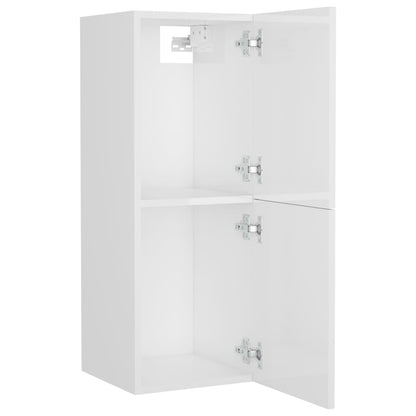 Bathroom Cabinet High Gloss White 30x30x80 cm Engineered Wood