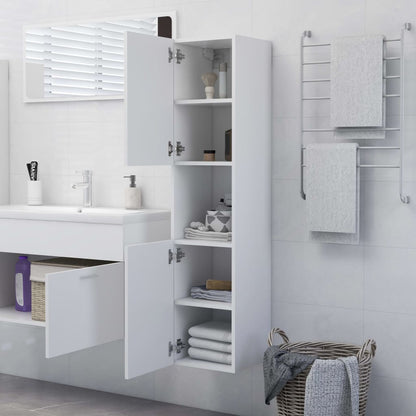 Bathroom Cabinet White 30x30x130 cm Engineered Wood