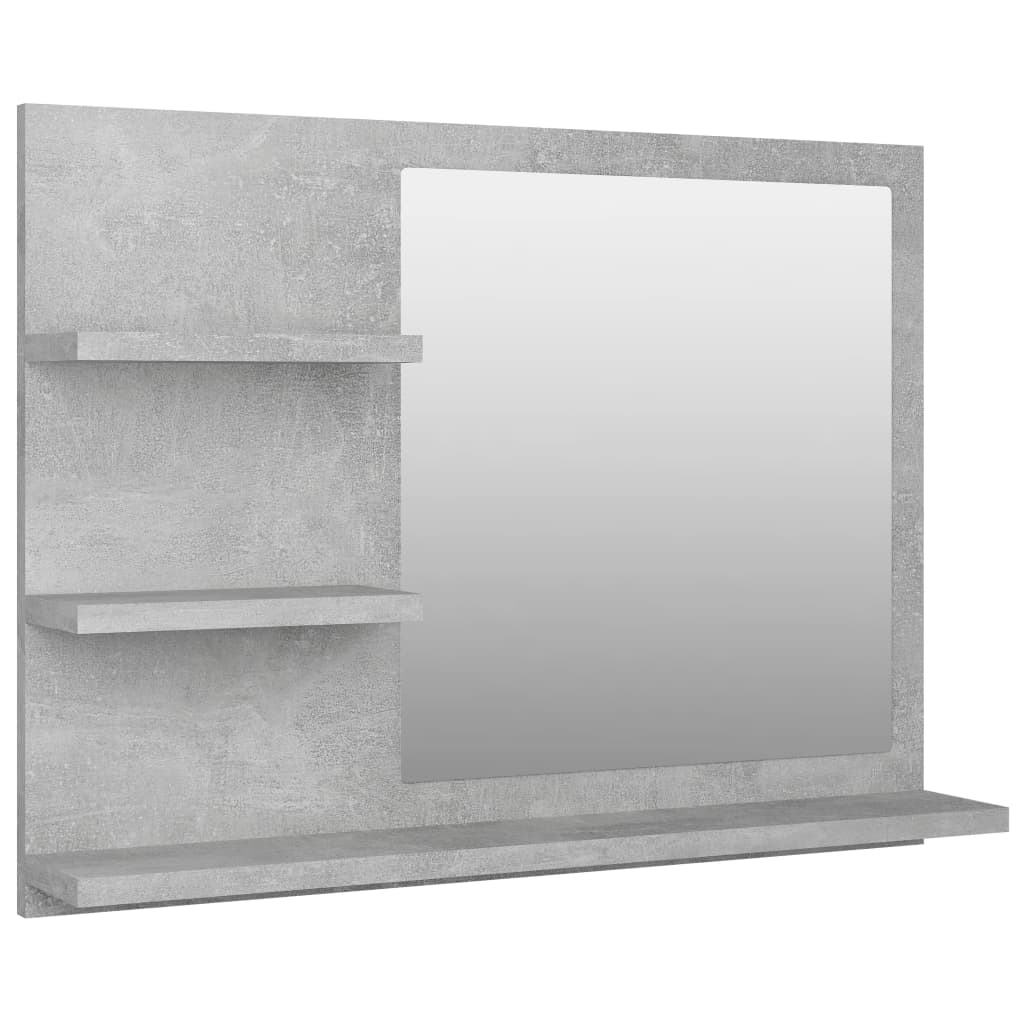 Bathroom Mirror Concrete Grey 60x10.5x45 cm Engineered Wood - Bend