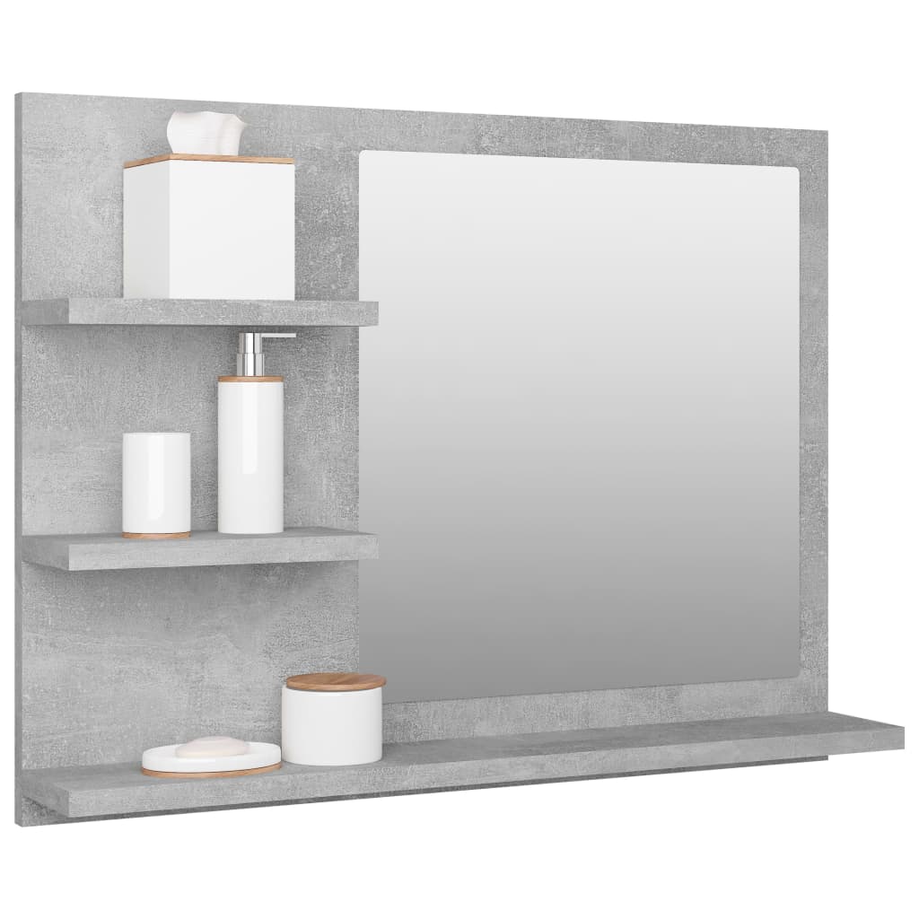 Bathroom Mirror Concrete Grey 60x10.5x45 cm Engineered Wood - Bend