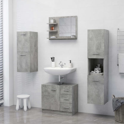 Bathroom Mirror Concrete Grey 60x10.5x45 cm Engineered Wood - Bend