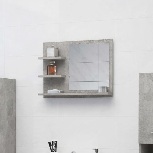 Bathroom Mirror Concrete Grey 60x10.5x45 cm Engineered Wood - Bend