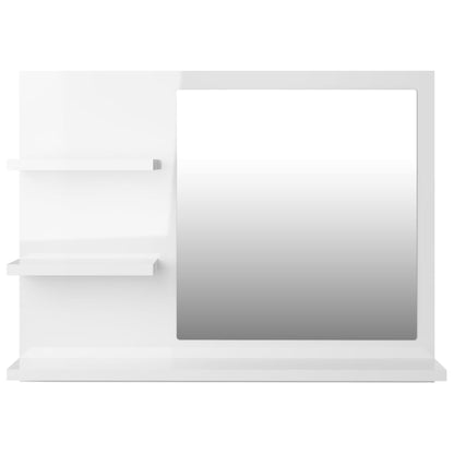 Bathroom Mirror High Gloss White 60x10.5x45 cm Engineered Wood - Bend