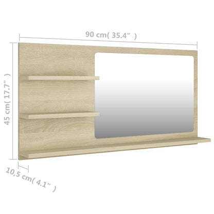 Bathroom Mirror Engineered Wood in Various Colors and Sizes - Bend