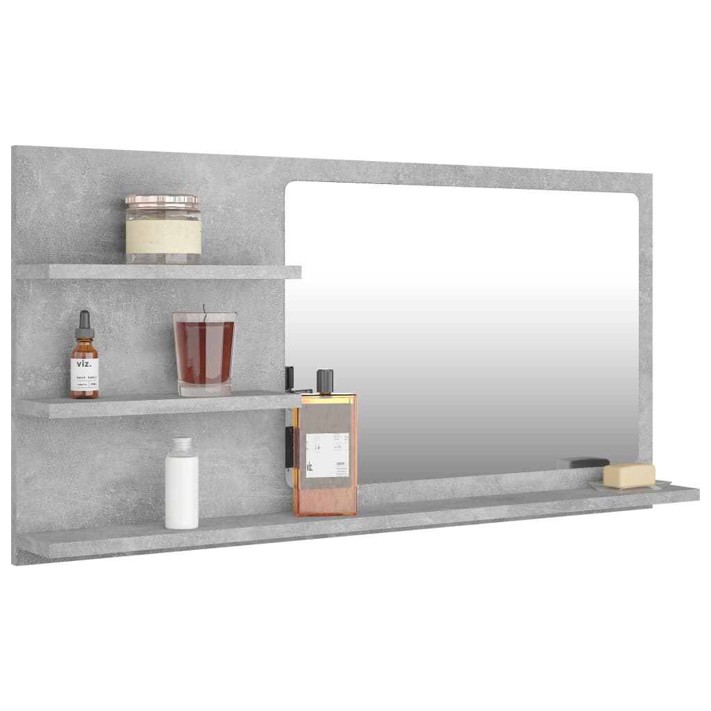 Bathroom Mirror Concrete Grey 90x10.5x45 cm Engineered Wood - Bend